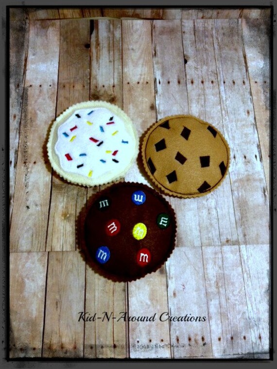 Bean bag cookie set of 3 by kidnaroundcreations on Etsy