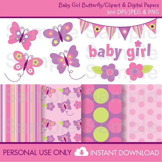 baby shower butterfly clipart - photo #10