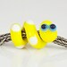 Yellow White Snake Lampwork Large Hole Bead