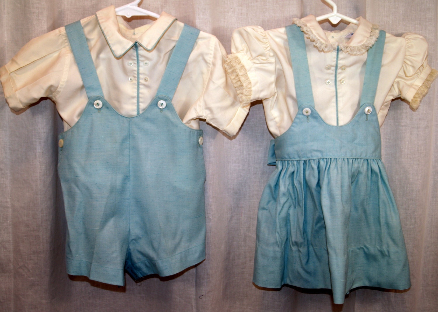 Town Twins Togs matching Boy and Girl Outfits Vintage by