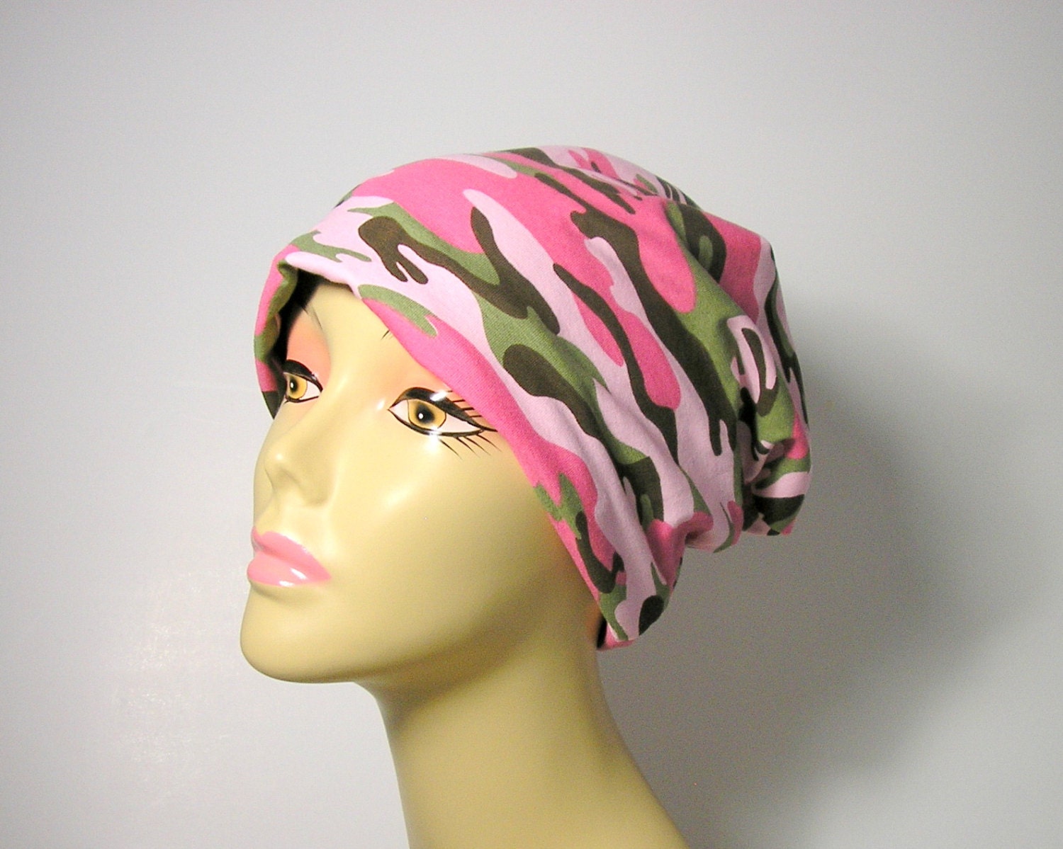 Pink Camo Slouchy Beanie Pink Camo Slouch Hat Pink by LooptheLoop