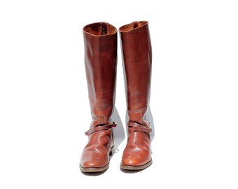 brown leather riding boots size 6