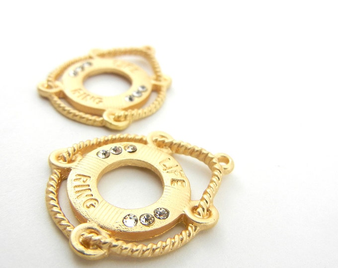 Matte Gold-tone Life Saver Charms