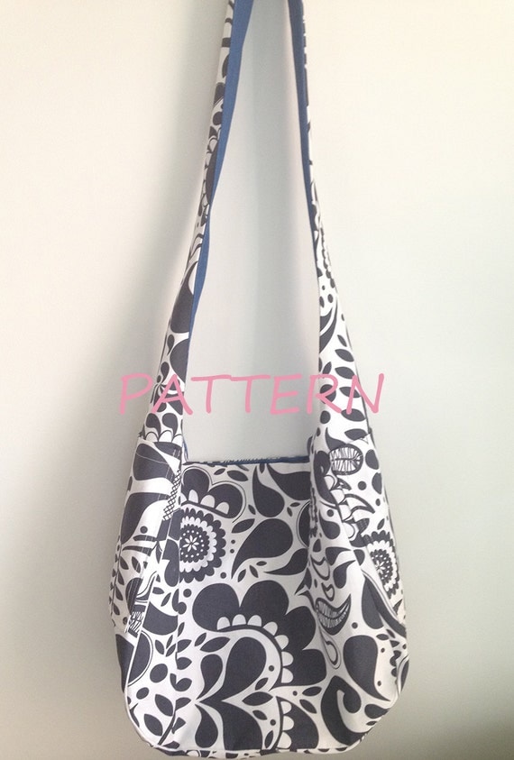 Hobo Bag with Pockets Pattern, reversible sling bag sewing pattern ...