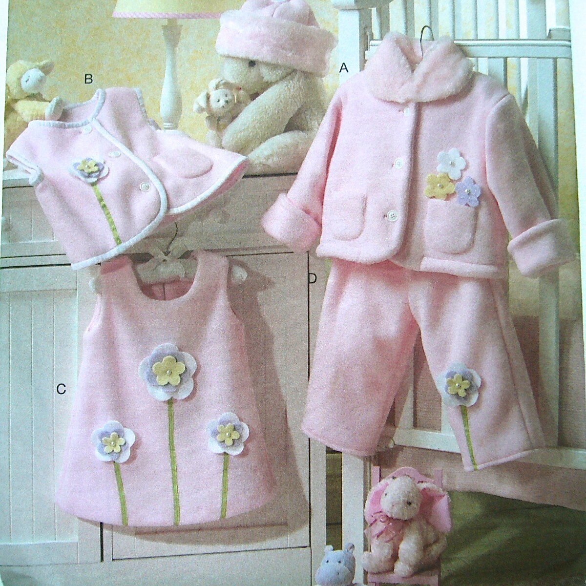 VOGUE baby toddler Sewing Pattern 1 2 3 4 FLEECE vest dress