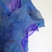 Nuno Felted Silk Organza Scarf - Steel Blue, Indigo Blue, Light Grey REVERSIBLE