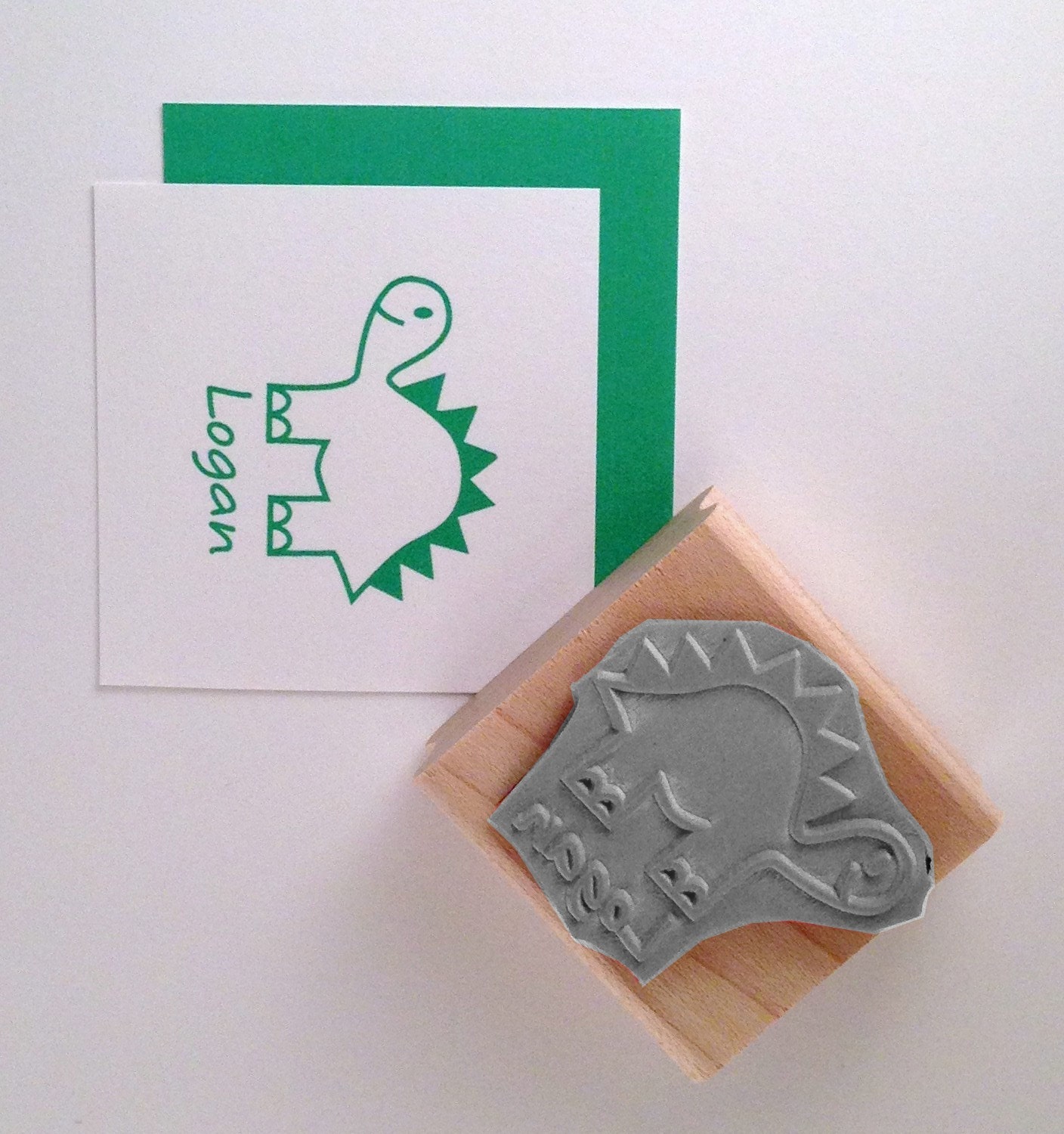 Dinosaur Stegosaurus Rubber Stamp with by cupcaketree on Etsy