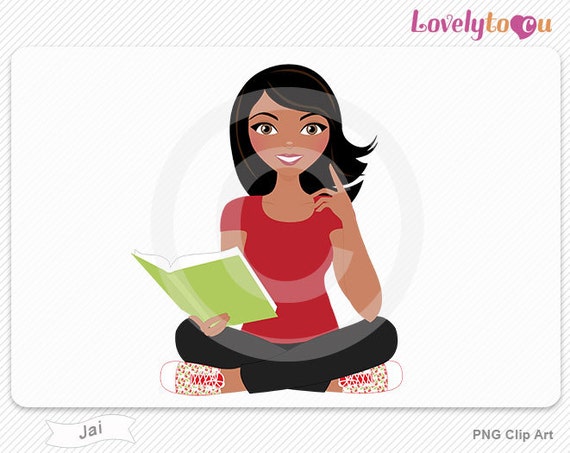 Woman reading book digital PNG clip art Jai 503 by Lovelytocu