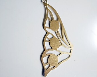 25 Newly made raw brass die cut butterfly wings charms very delicate 33x18mm