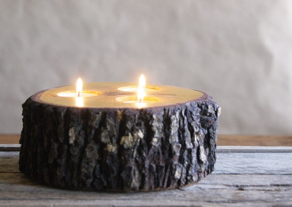 Rustic Tree Bark Candle 5