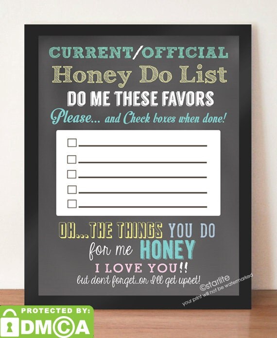 Printable Honey Do List Chalkboard To Do List Instant