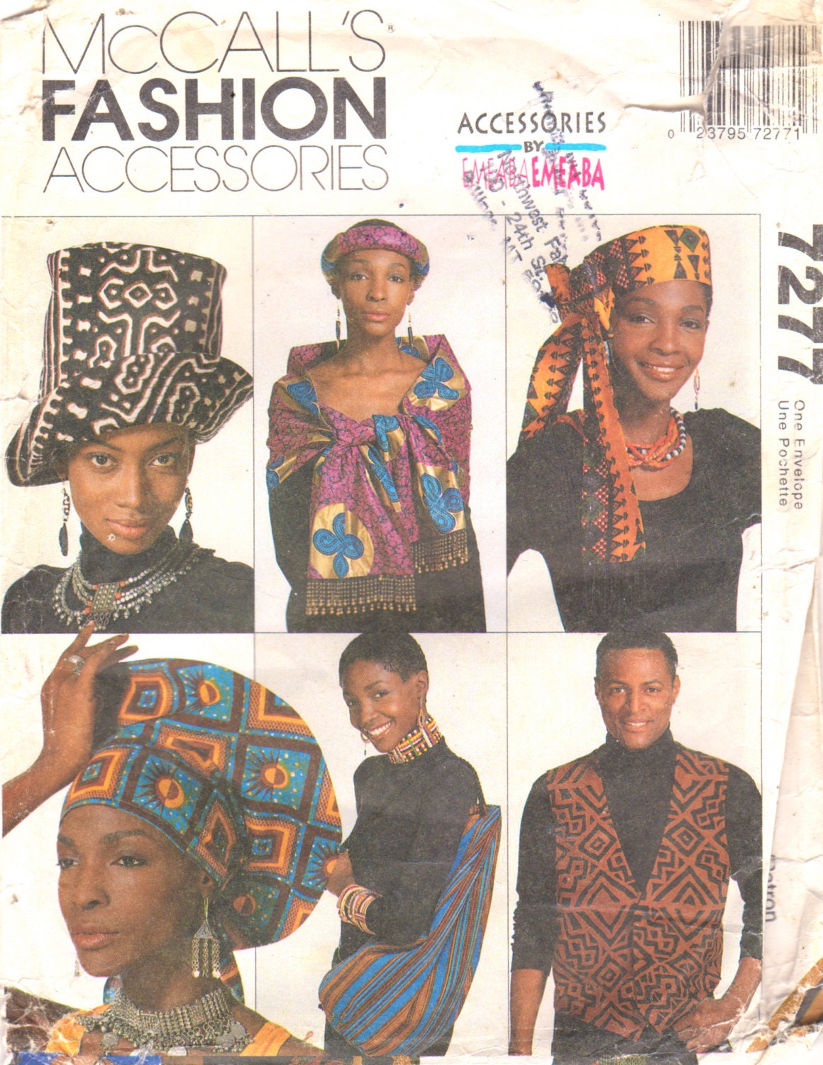 McCalls 7277 African Fashion Accessories Pattern EMEABA Hat