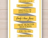 Printable Modern Striped Ribbon Graduation Announcement or Invitation Il_170x135
