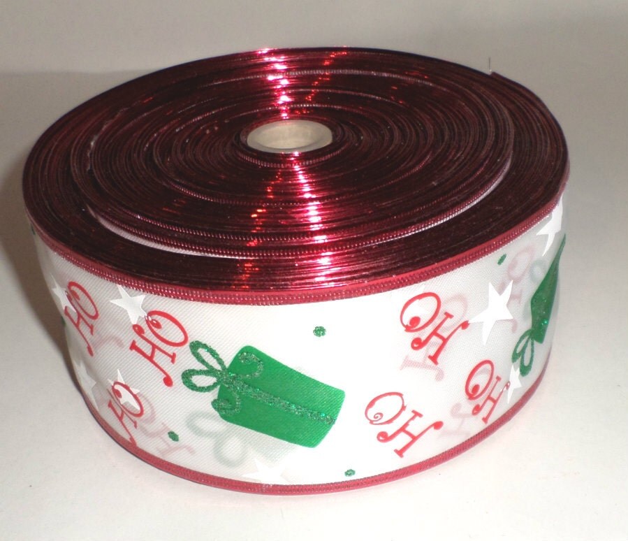 large roll of christmas ribbon wire edged ho ho ho ribbon large roll of christmas ribbon wire edged ho ho ho ribbon