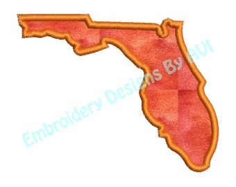 Florida State Applique Outline Machine Embroidery Designs 4x4 & 5x7 Instant Download Sale
