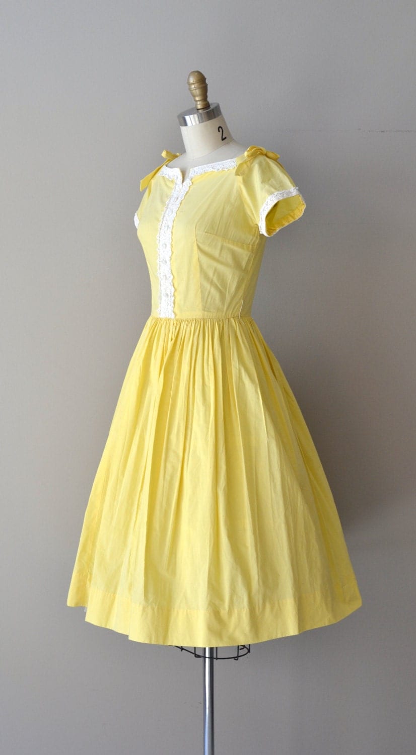 Sunnyside dress / vintage 1950s dress / cotton 50s dress