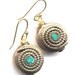 Nepal Turquoise Earrings, Turquoise and Gold Earrings, Nepal Beads on 18K gold filled Wire, Handmade Jewelry by AnnaArt72
