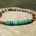 Turquoise Bracelet - Mens Bracelet - Chain Bracelet - Womans Bracelet - Mens Jewelry - Native Beaded Bracelet - Southwest Bracelet
