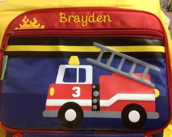 Personalized Stephen Joseph Firetruck Lunchbox