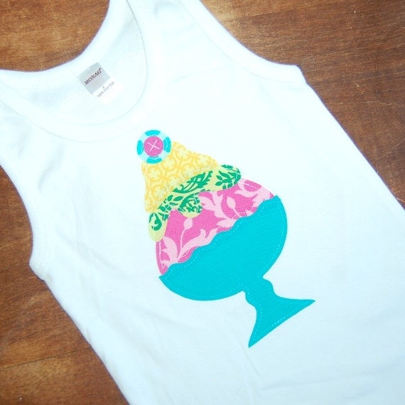 Ice Cream Sundae Birthday Shirt ... Girls Ice Cream Sundae tee done in Pink Aqua Green and Yellow ... Pastel Birthday Party Il_570xn