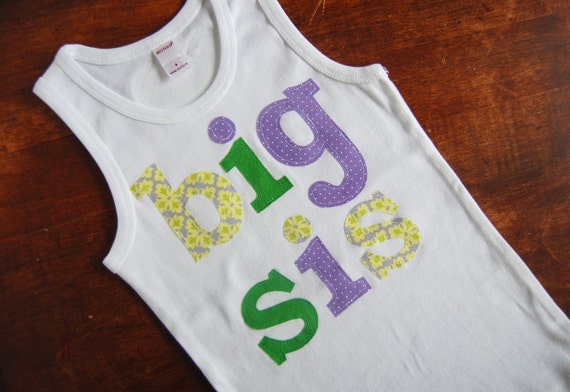 Big Sister Shirt / READY TO SHIP / Size 4t / Big Sis / Sibling Tshirt / New Baby Birth Announcement Il_570xn