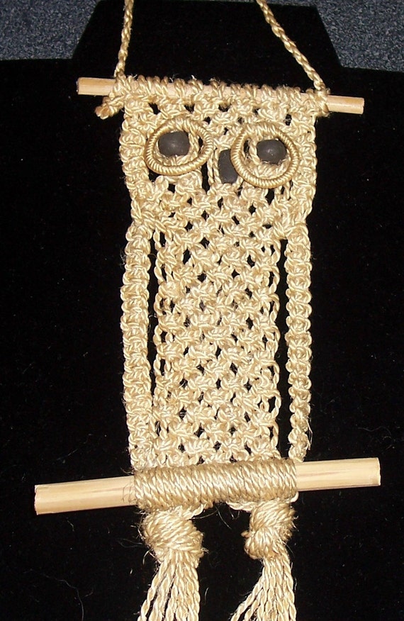 Small Macrame Owl Wall Hanging by SeptembersChildArt on Etsy