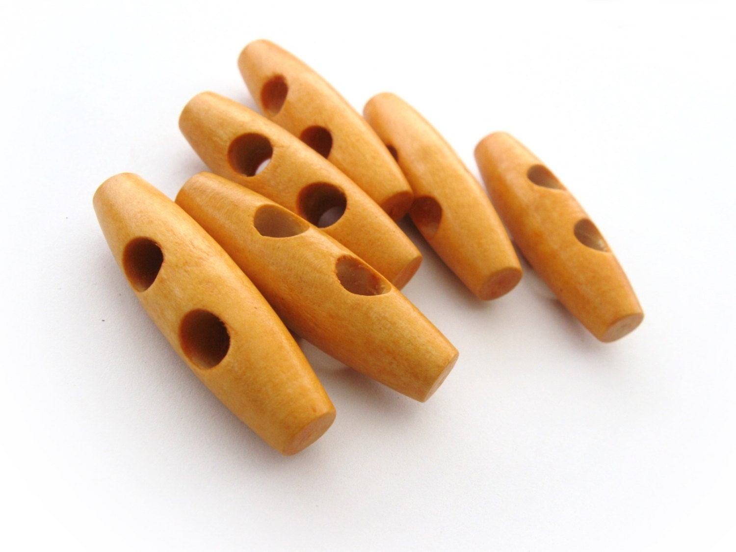 6 wooden Toggle Buttons 4 x 1.2 cm BB121B by BonjourHandmadeDIY