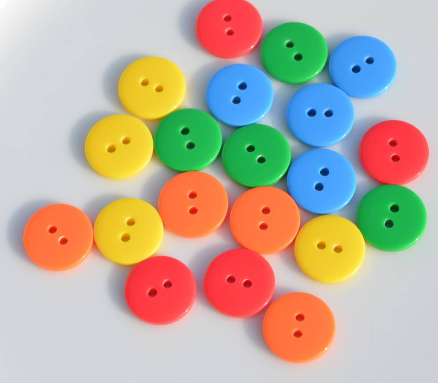 Red Orange Green Yellow and Blue Buttons BN117