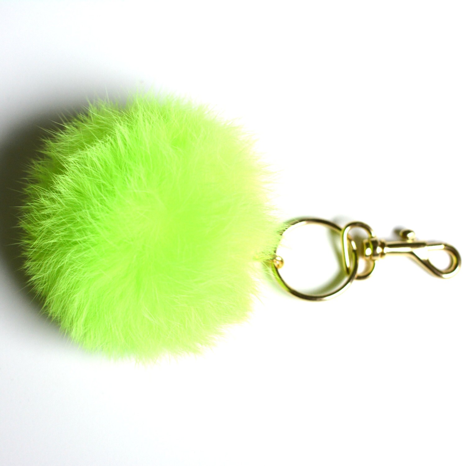 pom look keychain pom new key Neon pom green by fur pom keychain PetalleCreations Green