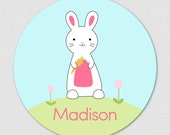 Personalized Easter Bunny Plate - Spring Plate - Pick your color! Il_170x135