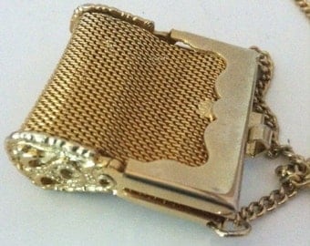 Vintage 1970's Mesh Purse Necklace