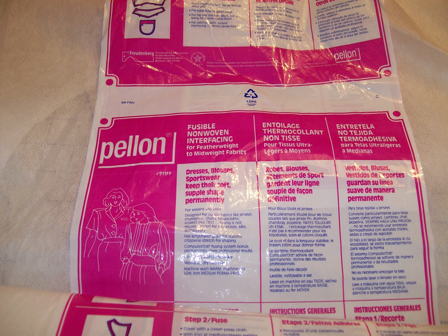 pellon 910 fusible nonwoven sew in interfacing for lightweight pellon interfacing chart