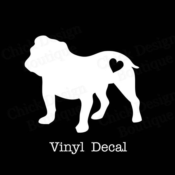 Download Items similar to English Bulldog Silhouette Vinyl Decal on ...
