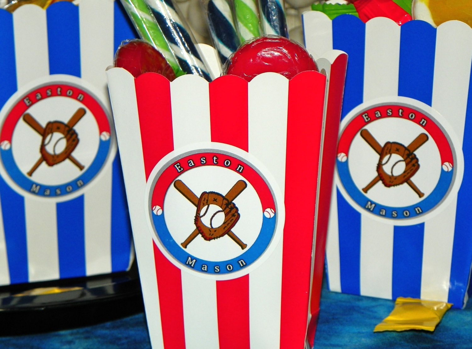 Baseball Themed Party Mini Popcorn Boxes. by ReadySetCreate
