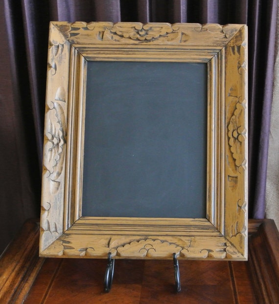 Vintage Hand Carved Frame Chalk Board Magnet Board