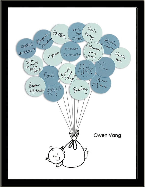 Unique Baby Shower Guest Book Print Boy by SayAnythingDesign