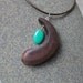 Wooden necklace - the womb holding Chrysoprase - handmade in Australia - wearable art