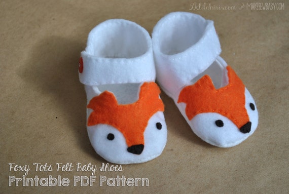 Fox Felt Baby Shoe Pattern - "Foxy Tots" Mary Jane's