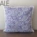 SALE Moroccan Design Blue and White Cotton Print 20" x 20" (51 cm) Pillow Cover