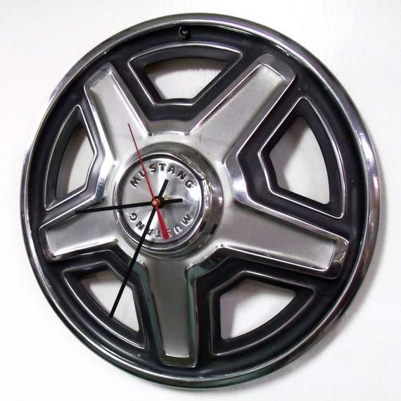 1969 Ford Mustang Hubcap Clock Classic Car Wall Clock