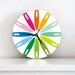 Wall clock Rainbow colorful striped geometric round large wall clock