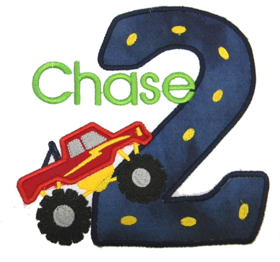 Birthday Shirt Monster Truck 1st Birthday 2nd Birthday 3rd Birthday GreatStitch Monster Truck Royal and Red Boy Birthday Shirt Il_570xn