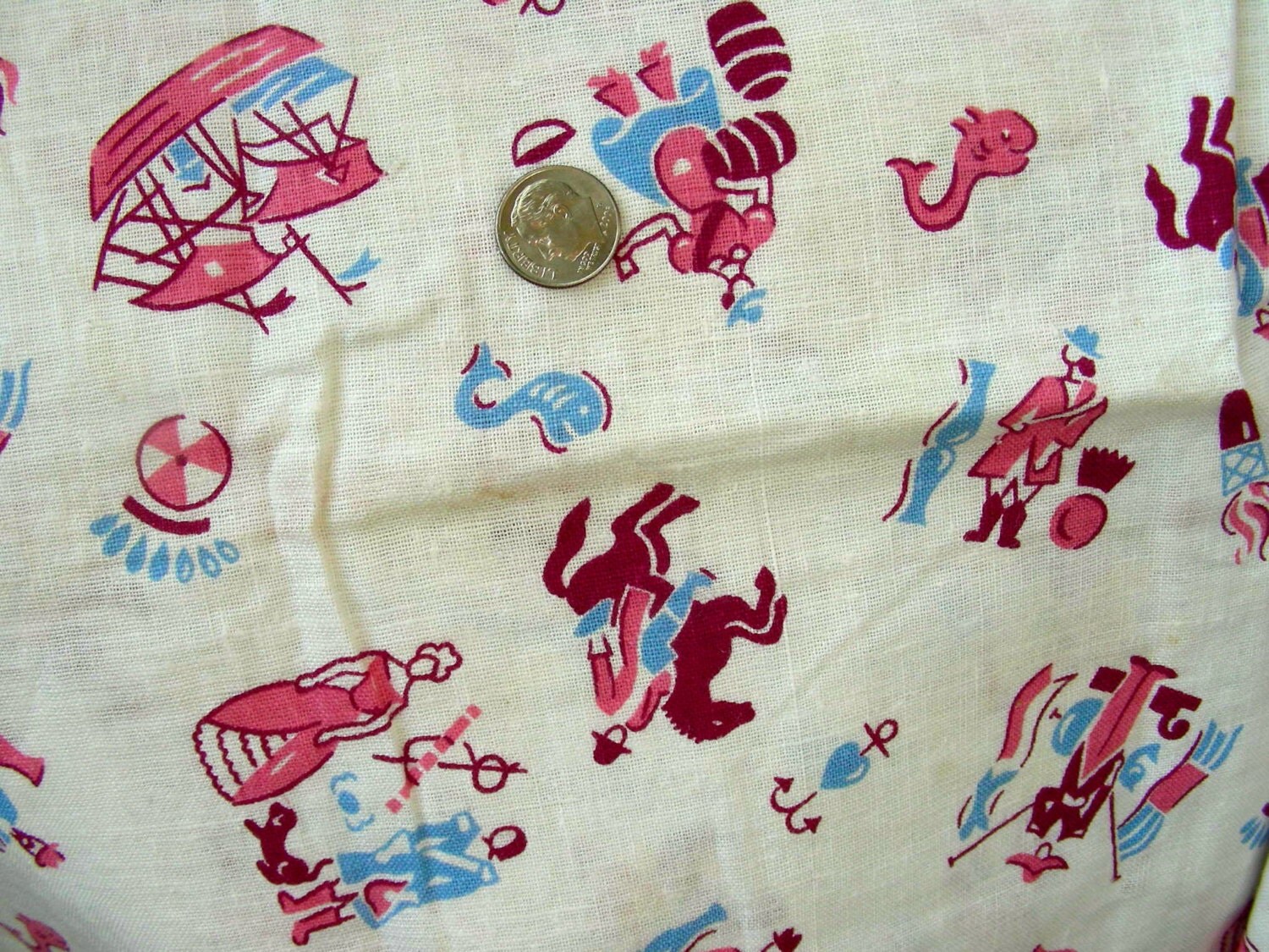 Vintage Feedsack Cotton Quilting Novelty Fabric // STILLaSACK