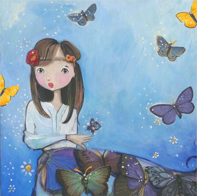 Butterfly Girl art by woodwings on Etsy