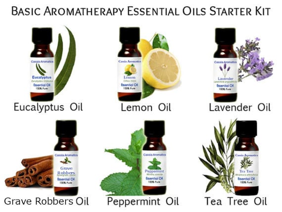 Aromatherapy Starter Kit 6 .5 oz bottles of Essential Oils