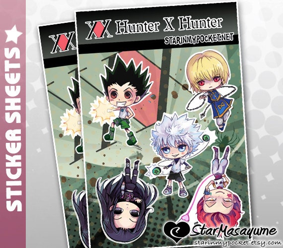 hunter x hunter stickers hxh anime chibi sticker sheet