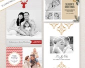 INSTANT DOWNLOAD: 10 PSD Christmas / Holiday photo card templates. Mini Pack 30. Il_170x135