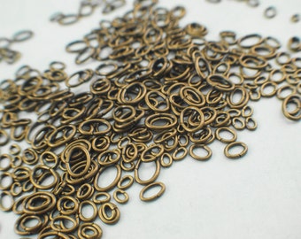 100 Antique Gold OVAL Jump Rings - Best Commercially Made - 6 Sizes in 16, 18 and 20 gauge - 100% Guarantee