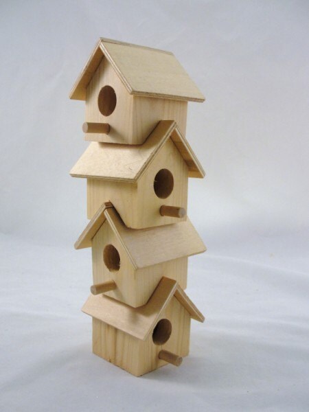 Wooden stacking birdhouse DIY paint your own large