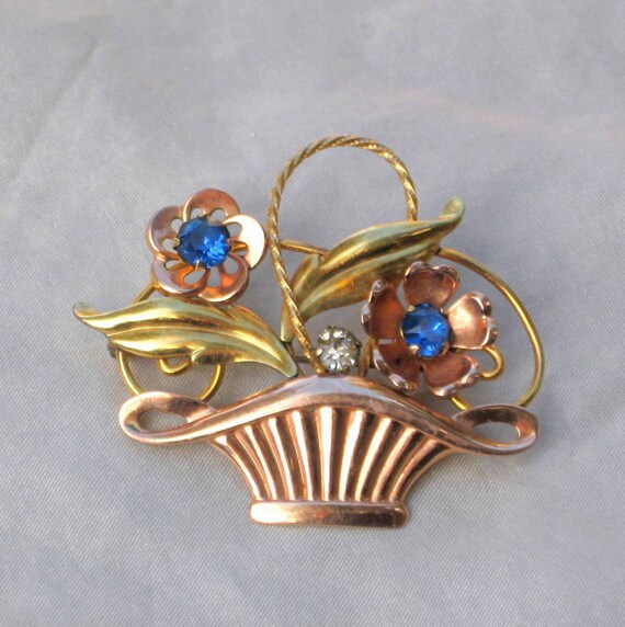 Van Dell Brooch 1940s 1/20 12k GF Rhinestone by GrandmasVanity